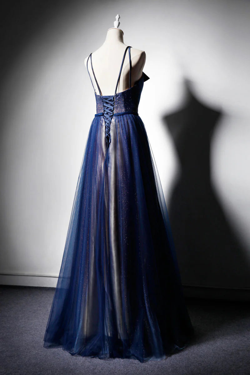 Tulle long prom dress