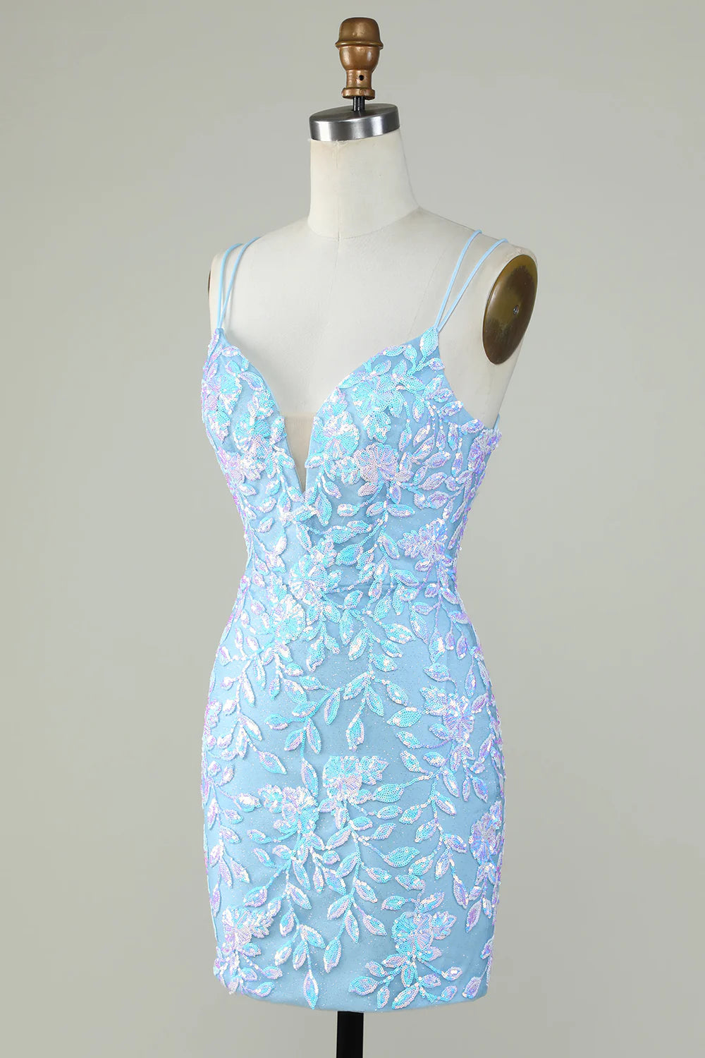 Sparkly Lace-Up Back Homecoming Dress