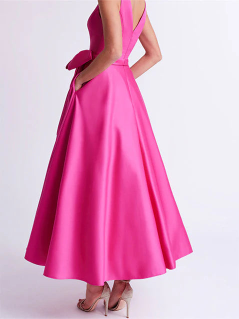 A-Line V-Neck Ankle-Length Mother Of The Bride Dresses