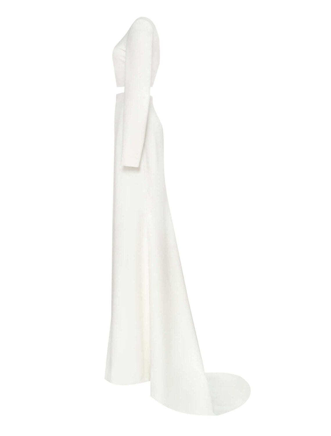 Etuikleid/Säule, minimalistisch, sexy, Abschlussball, Geburtstagskleid, eine Schulter, lange Ärmel, Hofschleppe, Satin mit Schlitz, reine Farbe