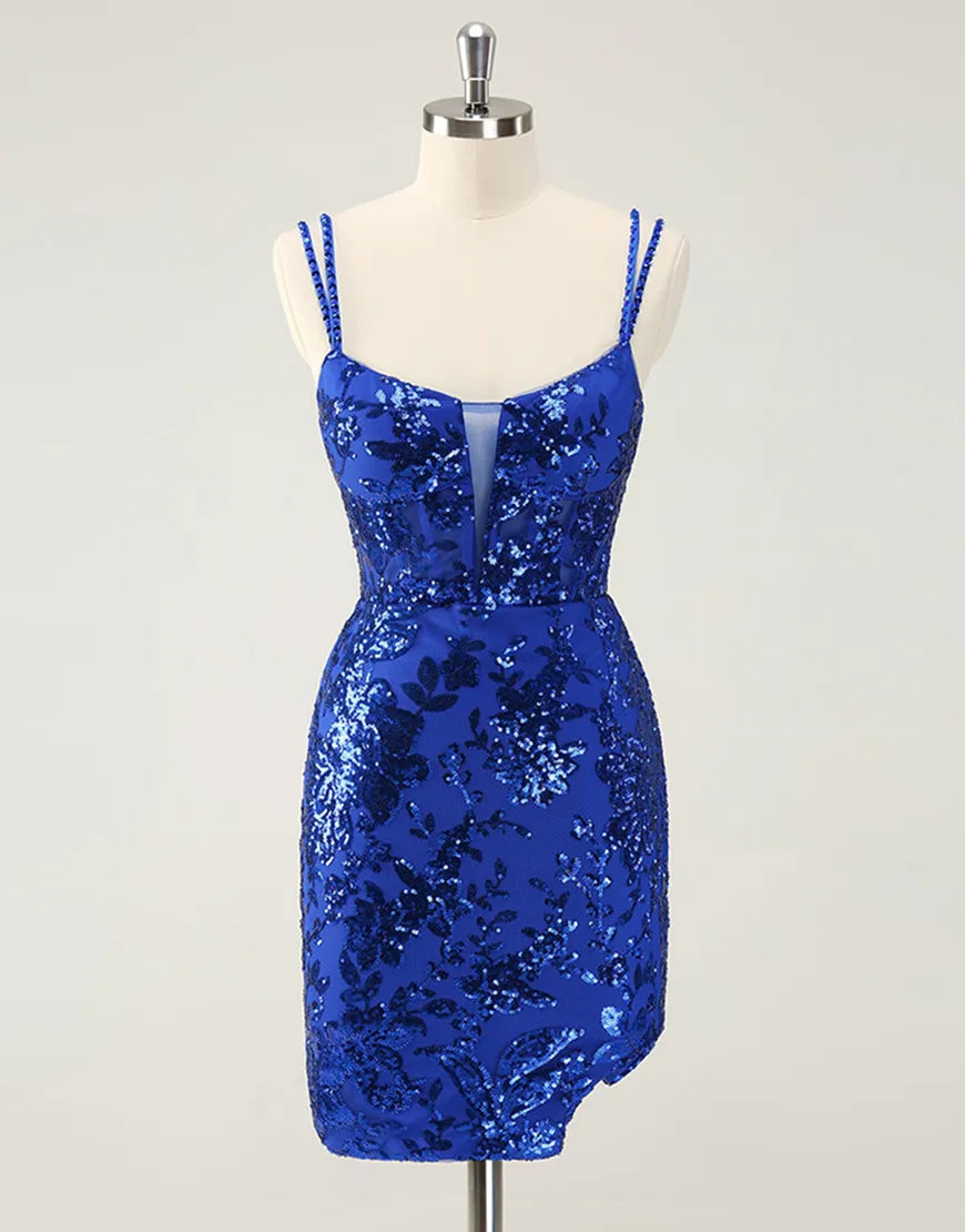 Gorgeous Lace Up Tight Glittler Homecoming Dresses
