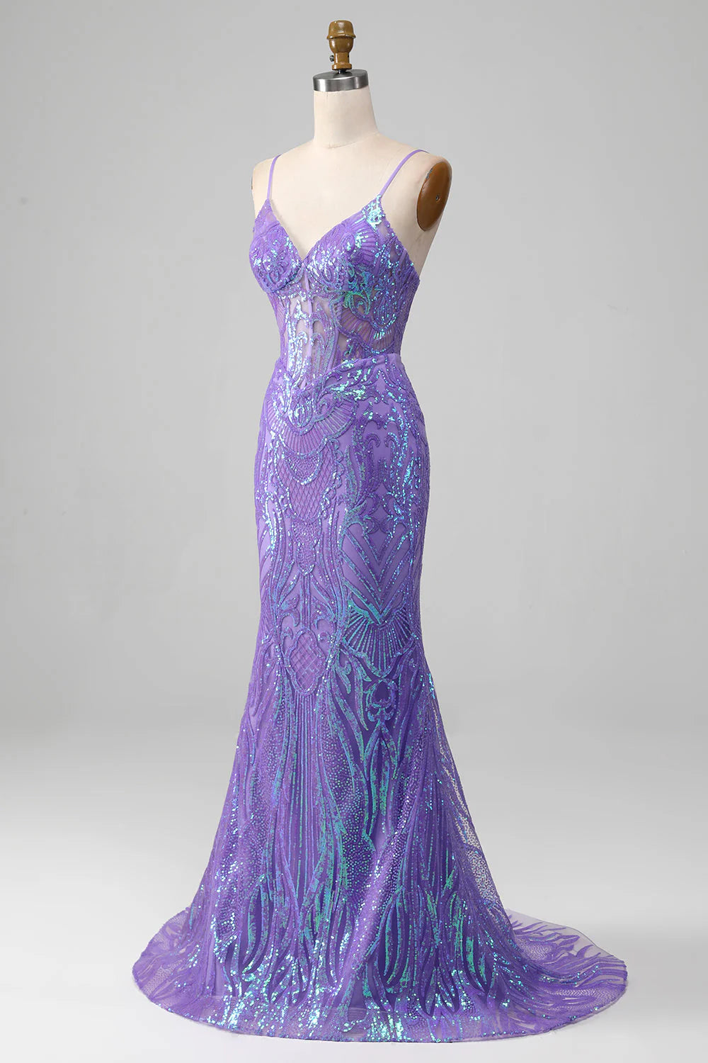 Mermaid Sparkly Corset Prom Dress