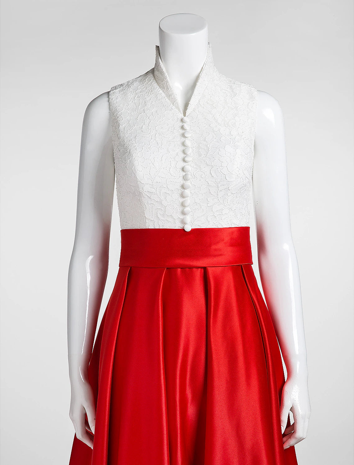 A-Linie, elegantes und luxuriöses Farbblock-Kleid für formelle Abende, schwarze Krawatte, Galakleid, hoher Halsausschnitt, ärmellos, bodenlang, Spitze mit Falten