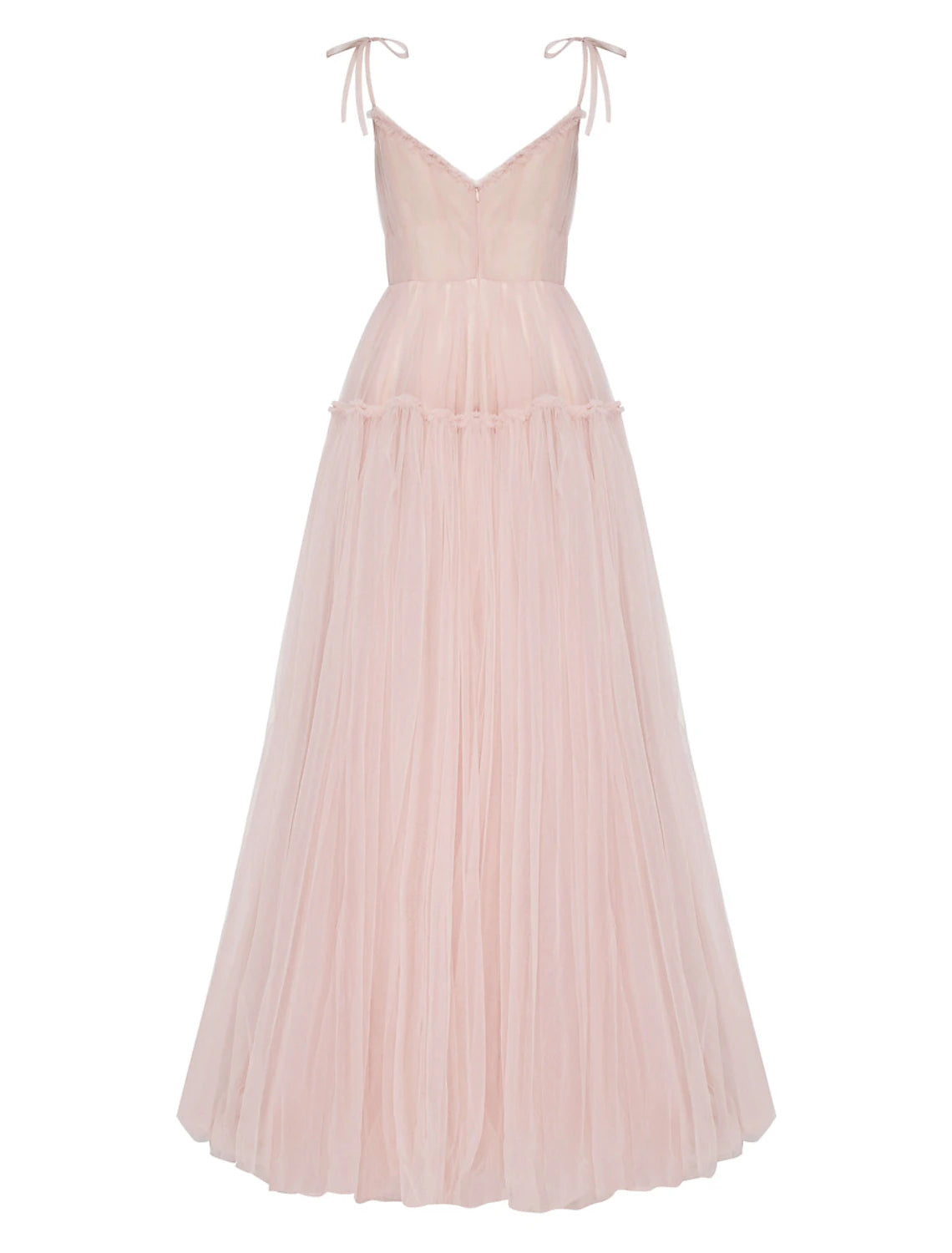 A-Line Prom Party Dress Elegant Dress Wedding Guest Prom Floor Length Sleeveless Spaghetti Strap Tulle with Pleats Ruffles