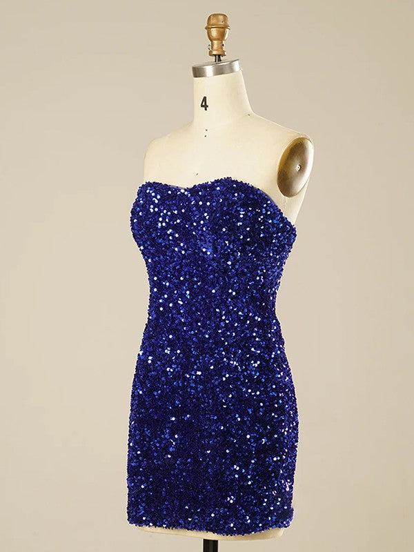 Sheath/Column Sweetheart Sleeveless Short/Mini Dresses