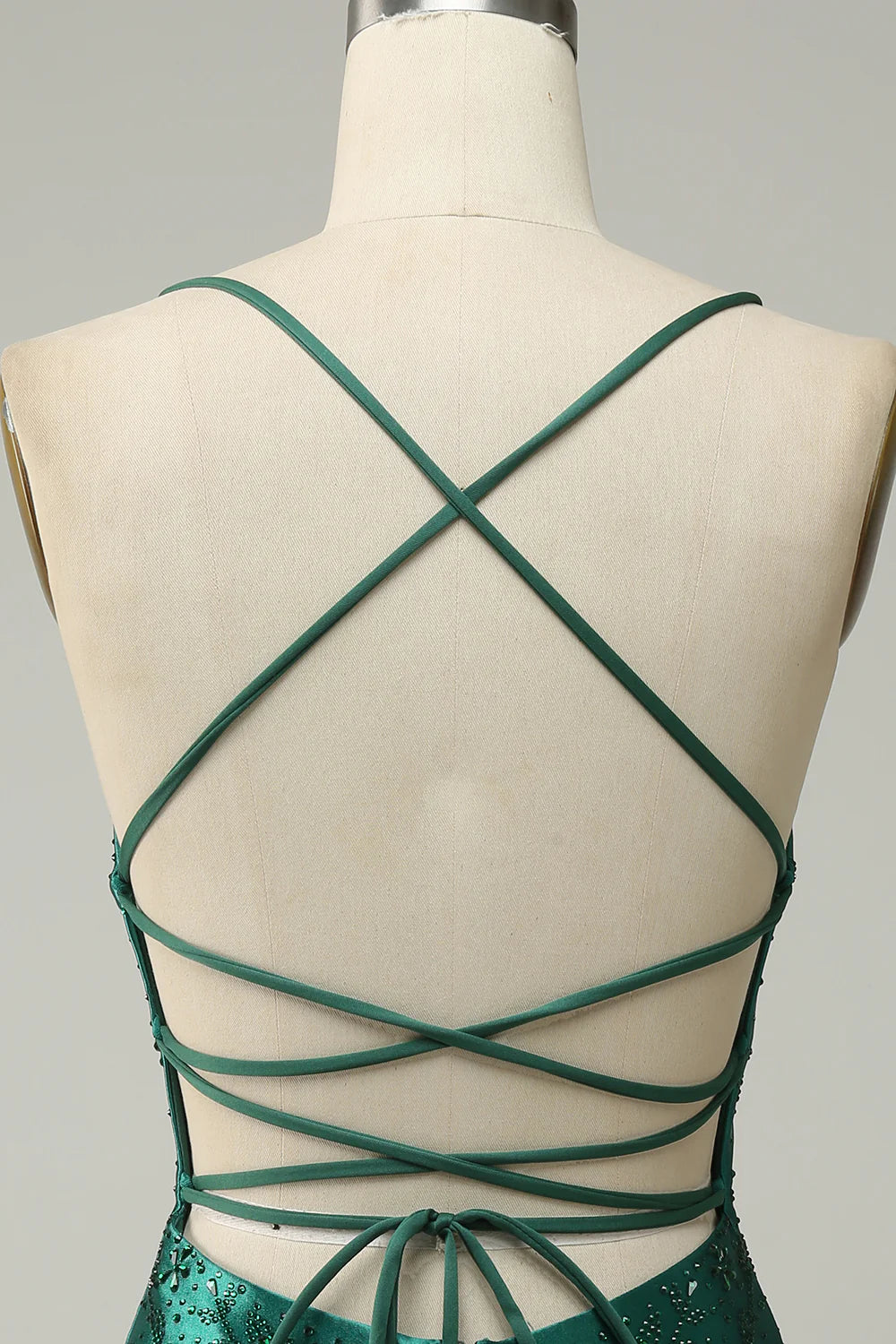 Beaded Bodycon Homecoming Dress With Criss Cross Back