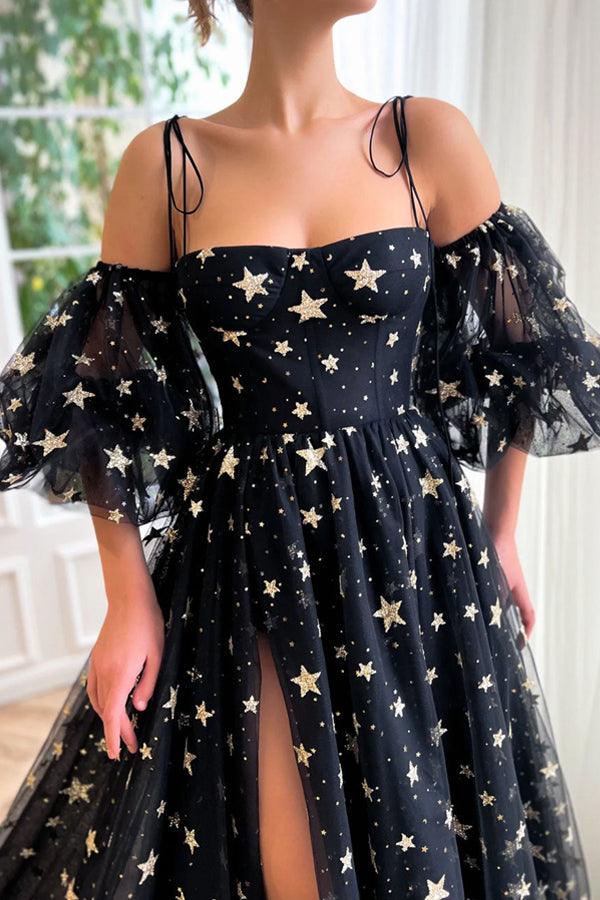 Langes, formelles Ballkleid aus Tüll in A-Linie