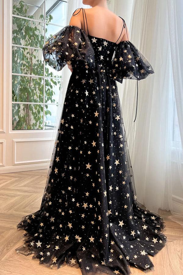 Langes, formelles Ballkleid aus Tüll in A-Linie