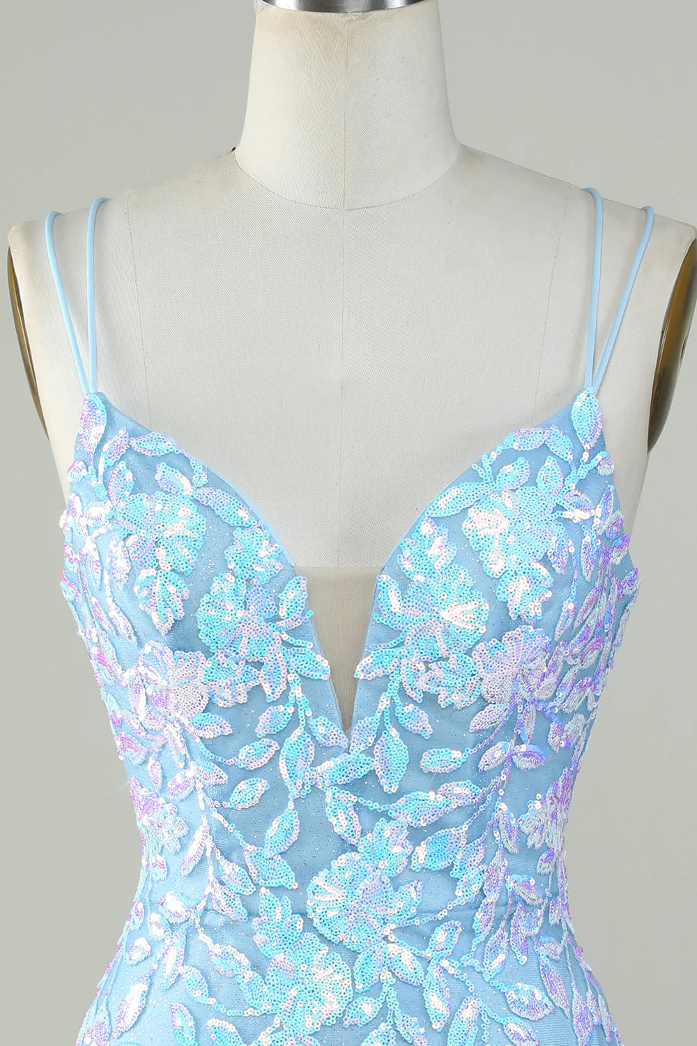 Sparkly Lace-Up Back Homecoming Dress
