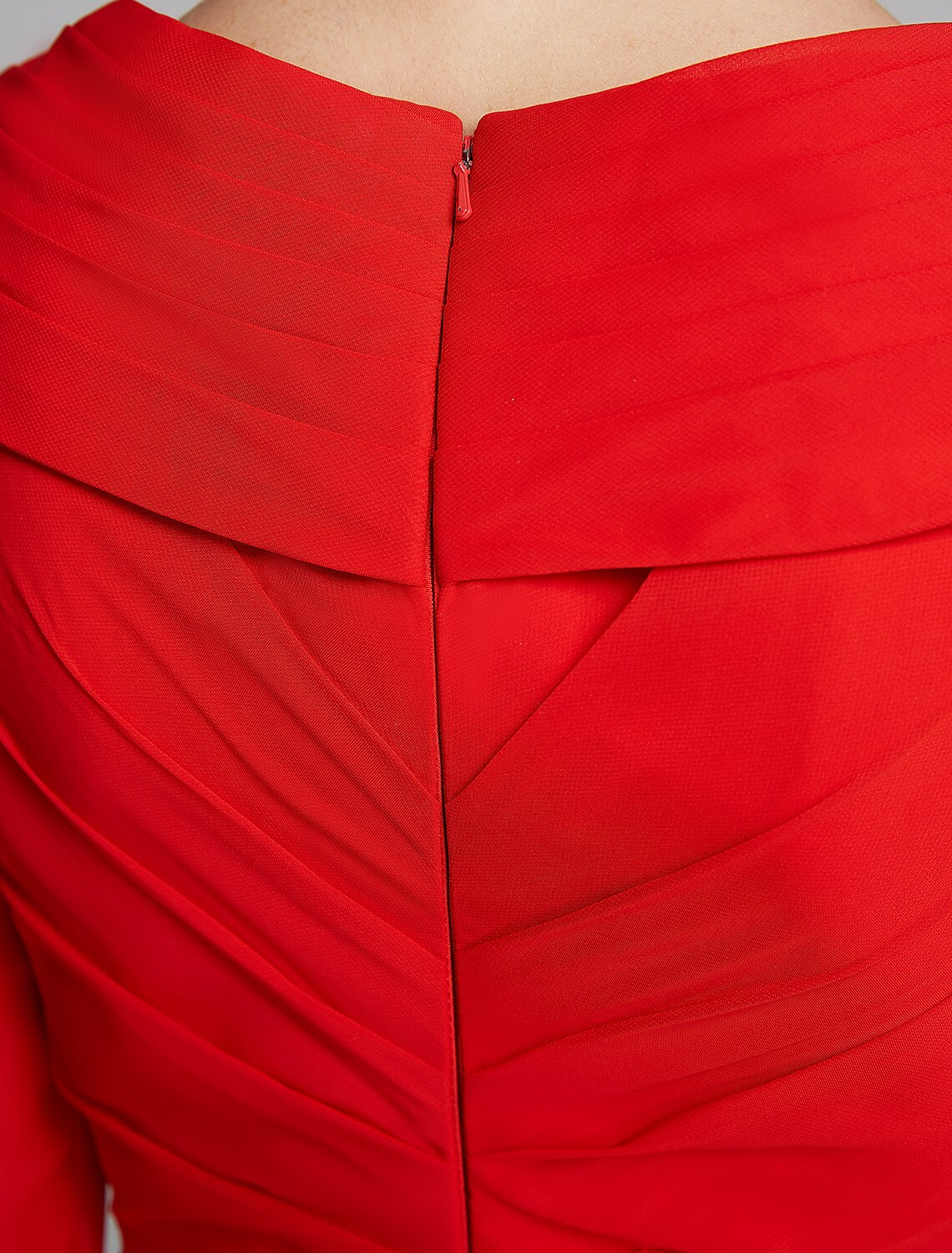 A-Linien-Kleid für die Brautmutter, elegant, V-Ausschnitt, bodenlang, Chiffon, halbe Ärmel mit Faltenapplikationen