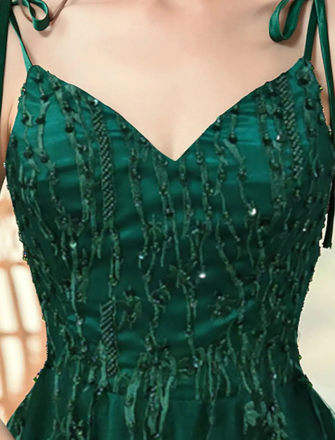 Vestido elegante de fiesta, de noche, formal, de cumpleaños, con tirantes y sin mangas, con bordado de cuentas