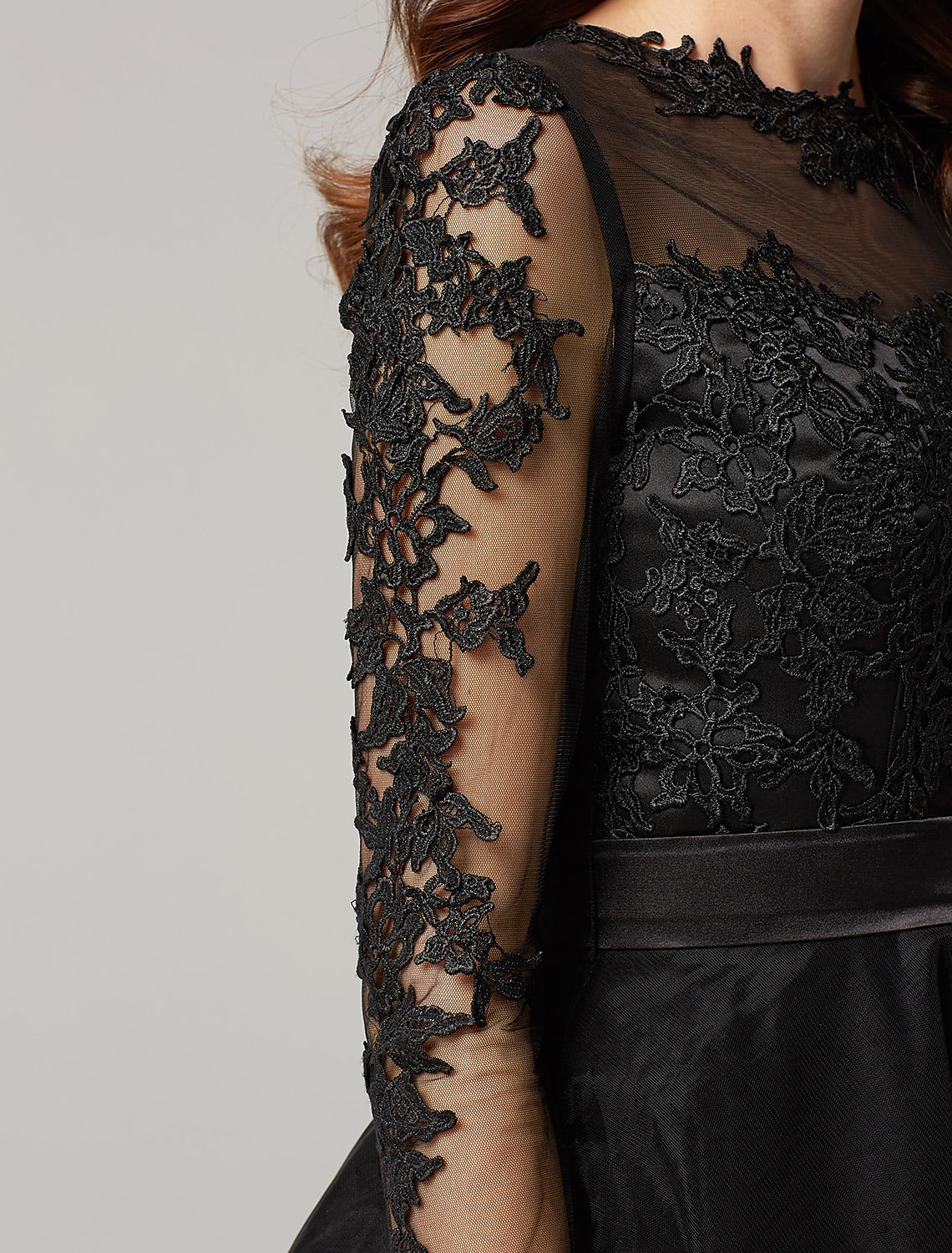 A-Line Elegant Dress Wedding Knee Length Length Sleeve Tulle Over Lace Appliques