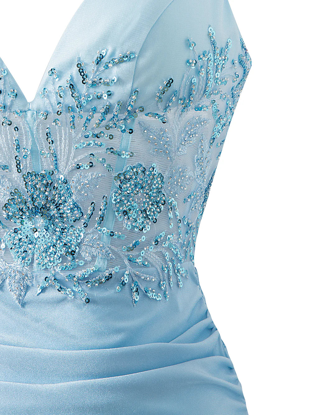 Vestido de fiesta de jersey con escote en V corto