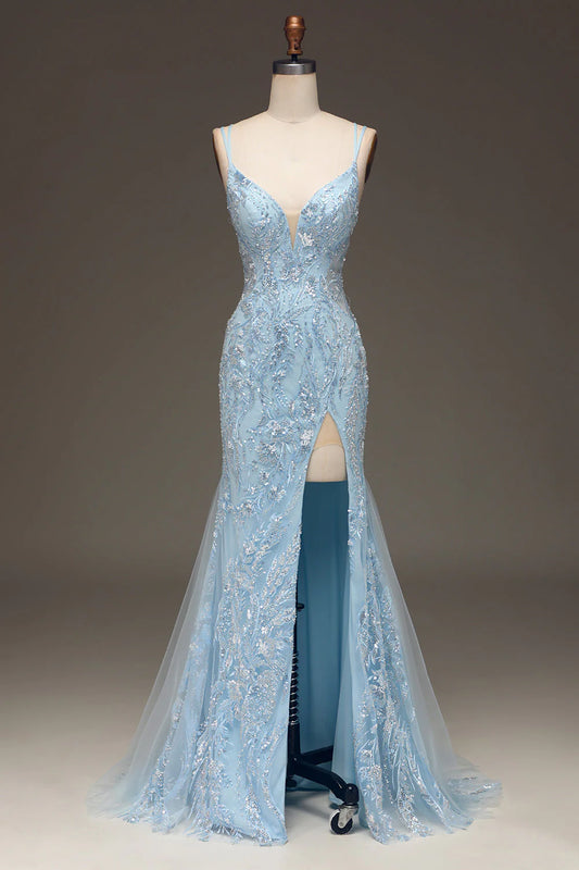 Meerjungfrau-Ballkleid aus Tüll mit Perlen