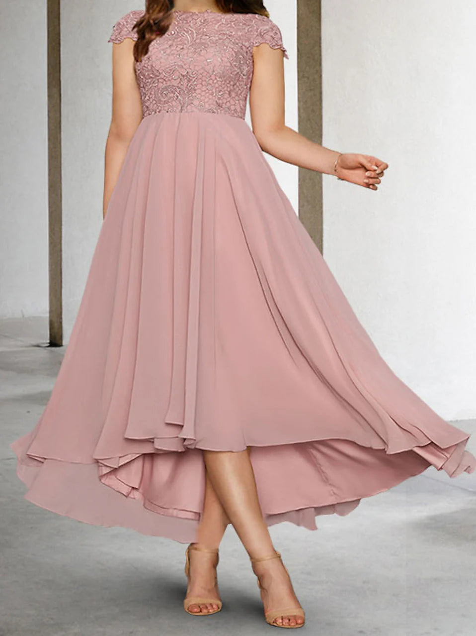 A-Line Short Sleeves Mother Of The Bride Dresses