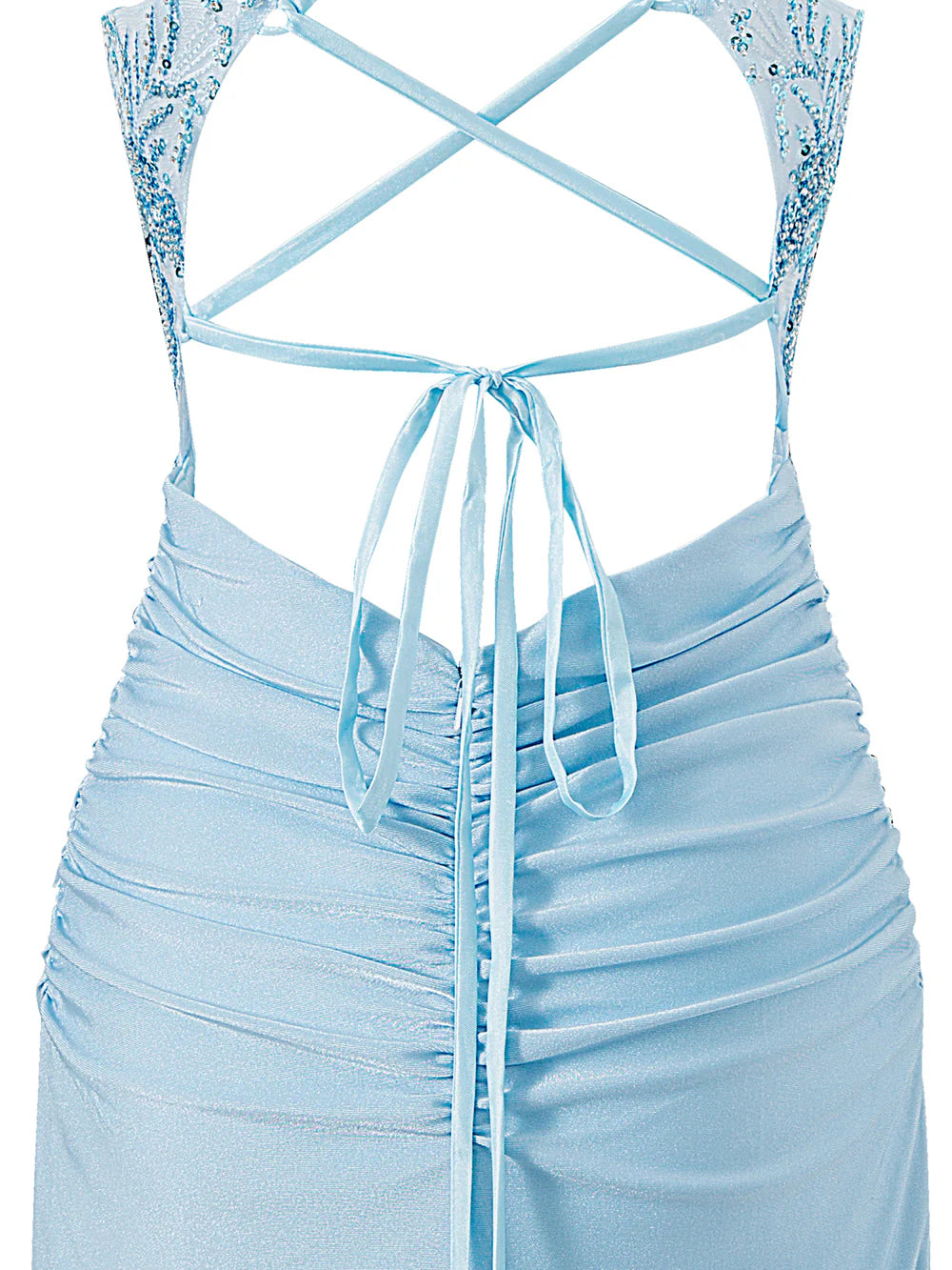 Vestido de fiesta de jersey con escote en V corto