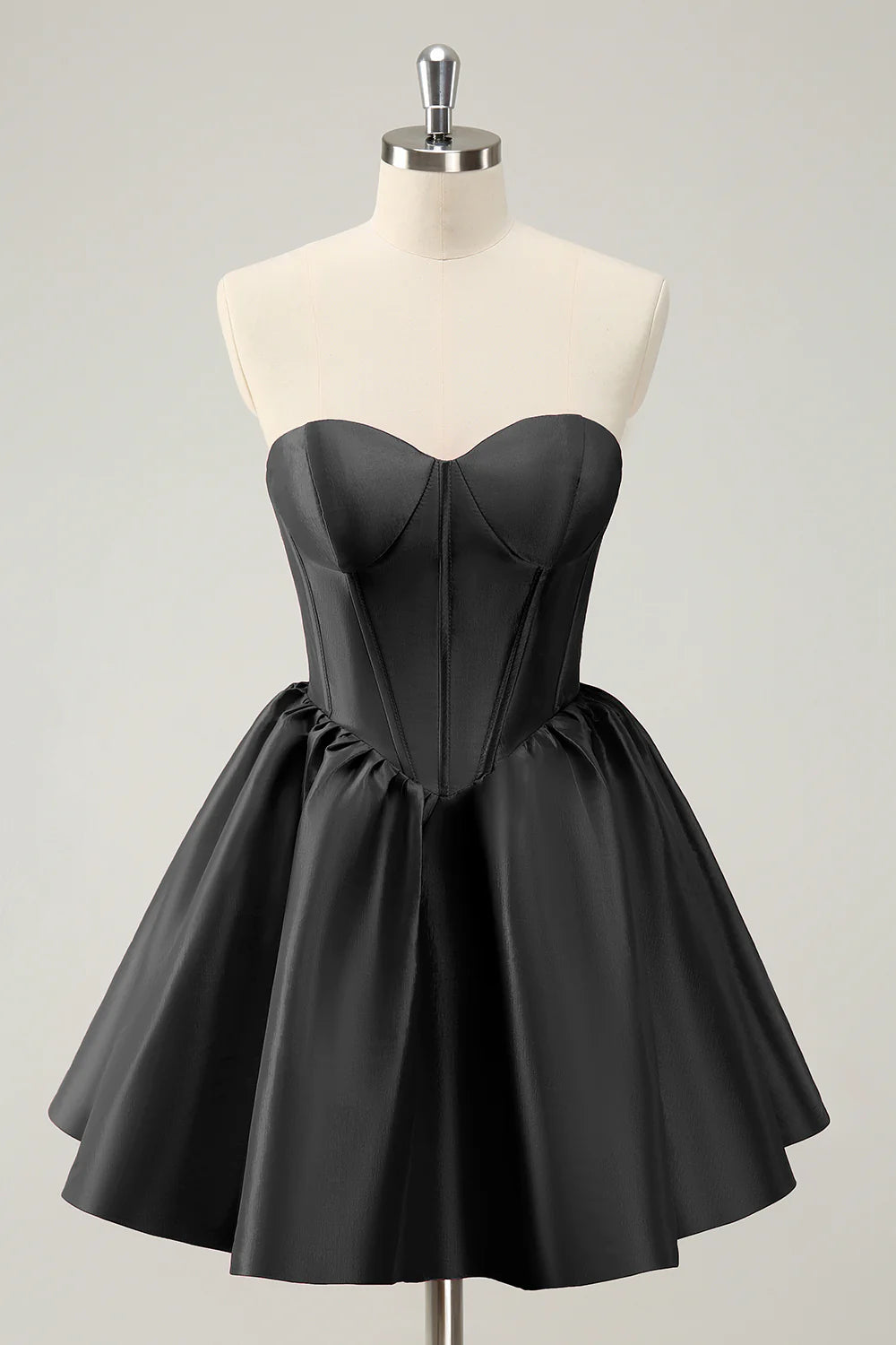 A Line Sweetheart Corset Satin Cute Homecoming Dress