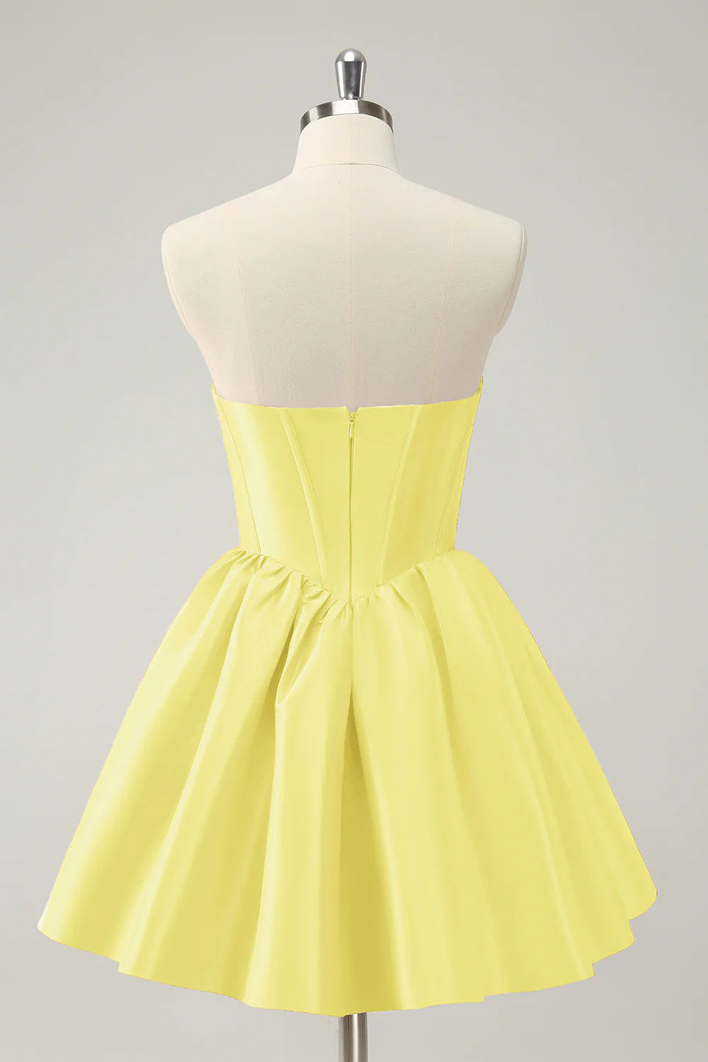 A Line Sweetheart Corset Satin Cute Homecoming Dress