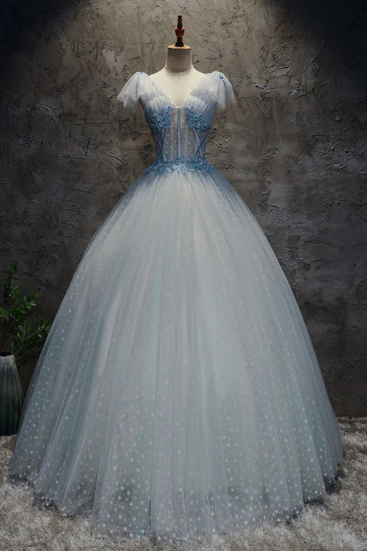 Tulle long prom dress