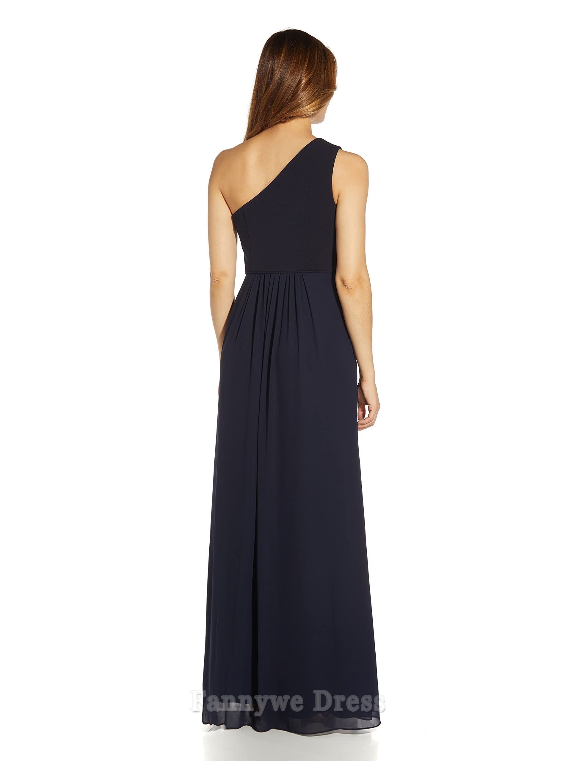 A-line One Shoulder Chiffon Gown formal dresses Bridesmaid Dresses evening gown Prom Dress