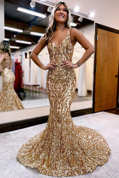 Mermaid Sequin Sparkly Prom Dress