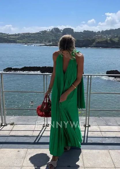 A-Line Halter Deep V Satin Pink Long formal dresses Bridesmaid Dresses evening gown Prom Dress