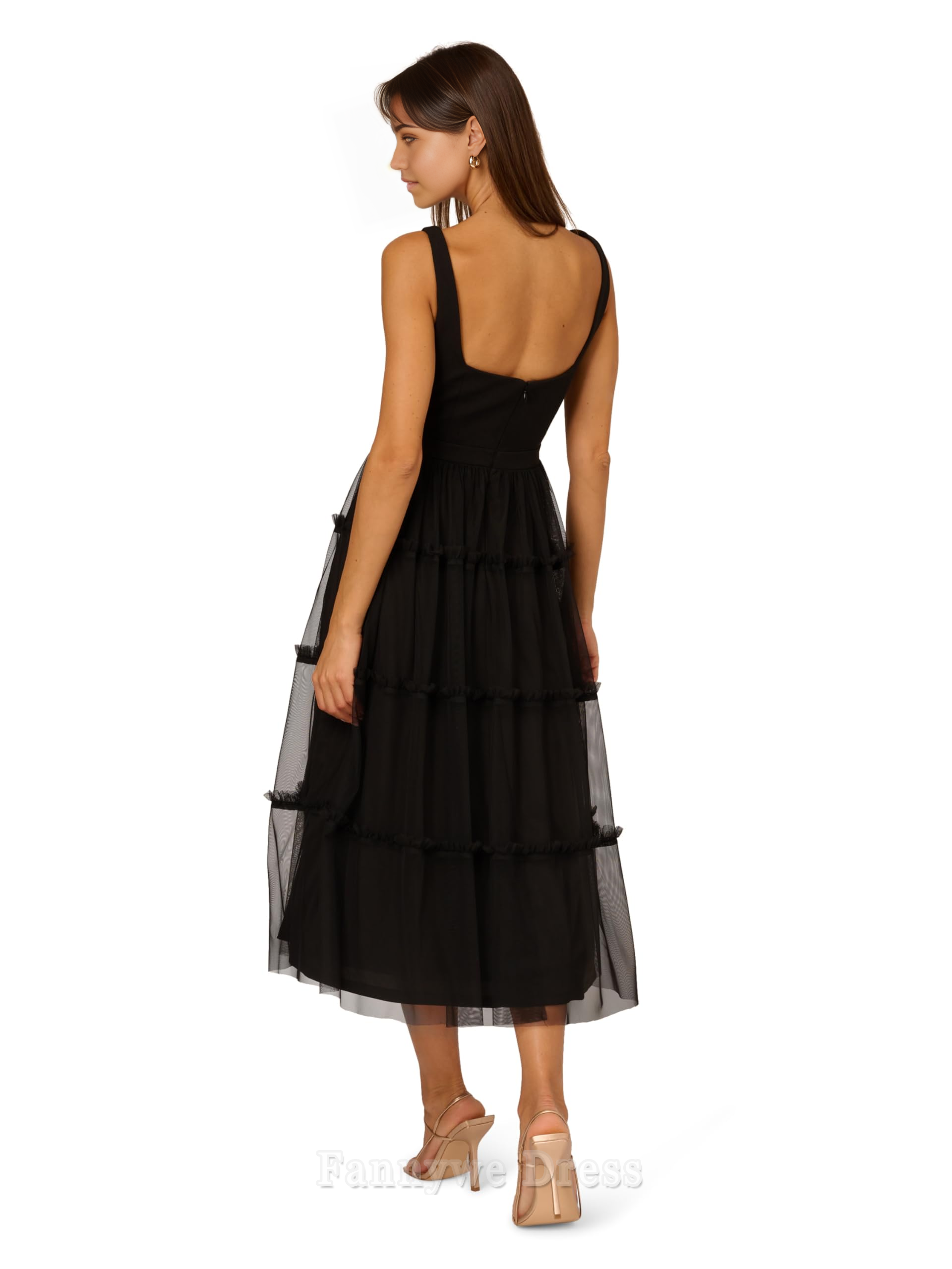 A-line Square Neck formal dresses Bridesmaid Dresses evening gown Prom Dress