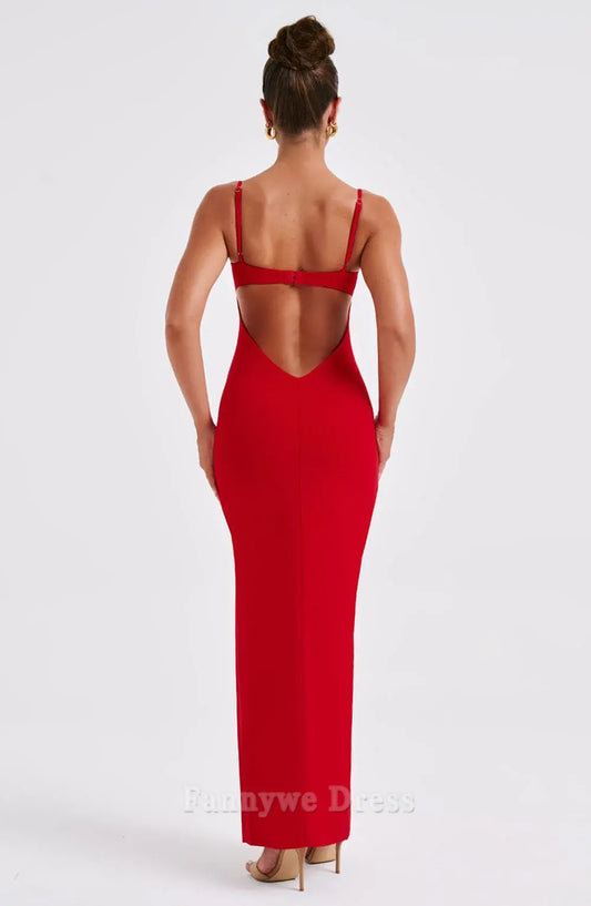 Sheath Spaghetti Straps Backless formal dresses Bridesmaid Dresses evening gown Prom Dress