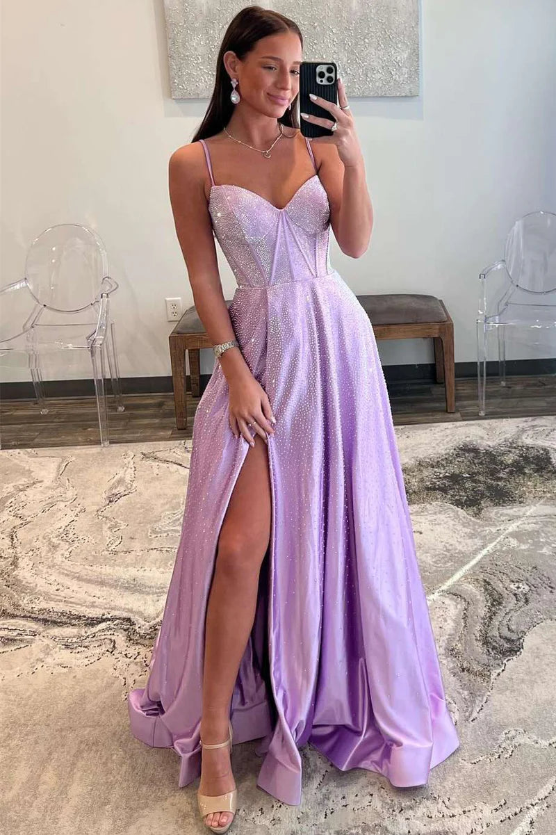 A-Linien-Ballkleid mit trägerlosem Korsett und Strass