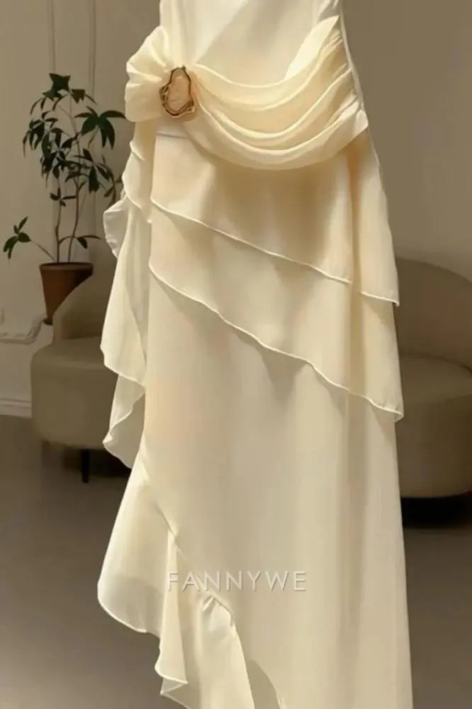 Sheath Vintage Elegant Straps Ivory Long formal dresses Bridesmaid Dresses evening gown Prom Dress