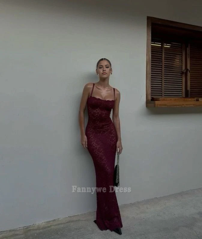 Mermaid Spaghetti Straps Lace Sexy Navy Blue Long formal dresses Bridesmaid Dresses evening gown Prom Dress