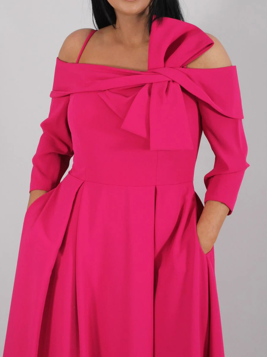 A-Line 3/4 Length Sleeves Off The Shoulder Length Mother Of The Bride Dresses