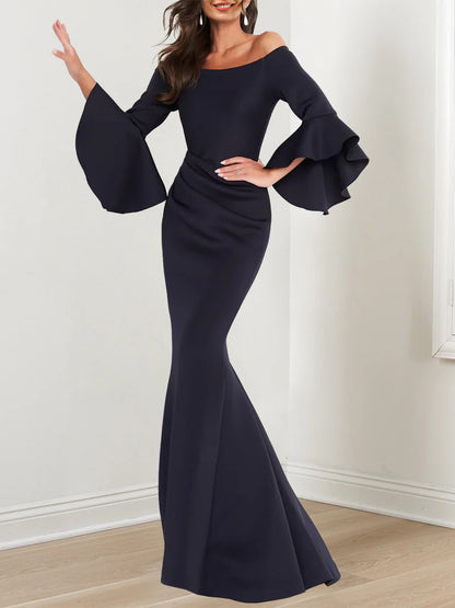 Mermaid Off-The-Shoulder 3/4 Sleeves Mother Of The Bride Dresses
