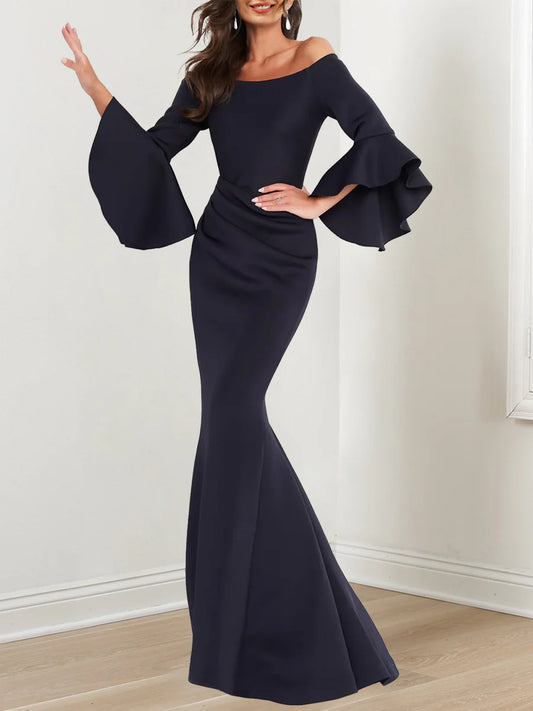 Mermaid Off-The-Shoulder 3/4 Sleeves Mother Of The Bride Dresses