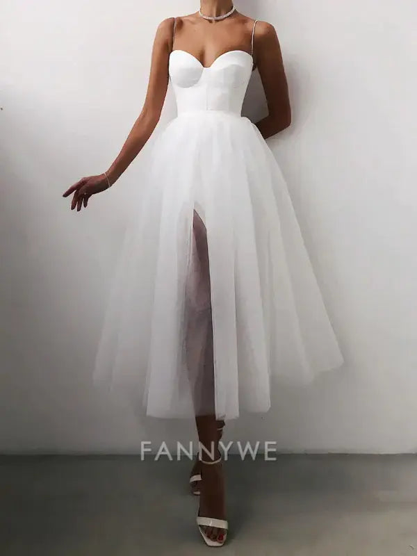 A-line Spaghetti Straps Tulle Black formal dresses Bridesmaid Dresses evening gown Prom Dress