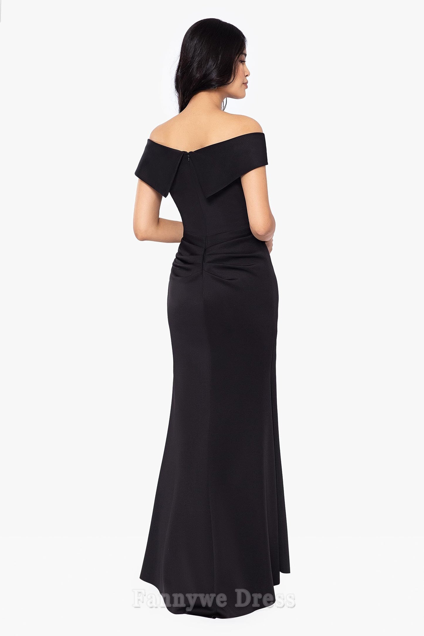 Sheath Sweetheart Neck Long Off Shoulder Side Ruffle formal dresses evening gown Prom Dress
