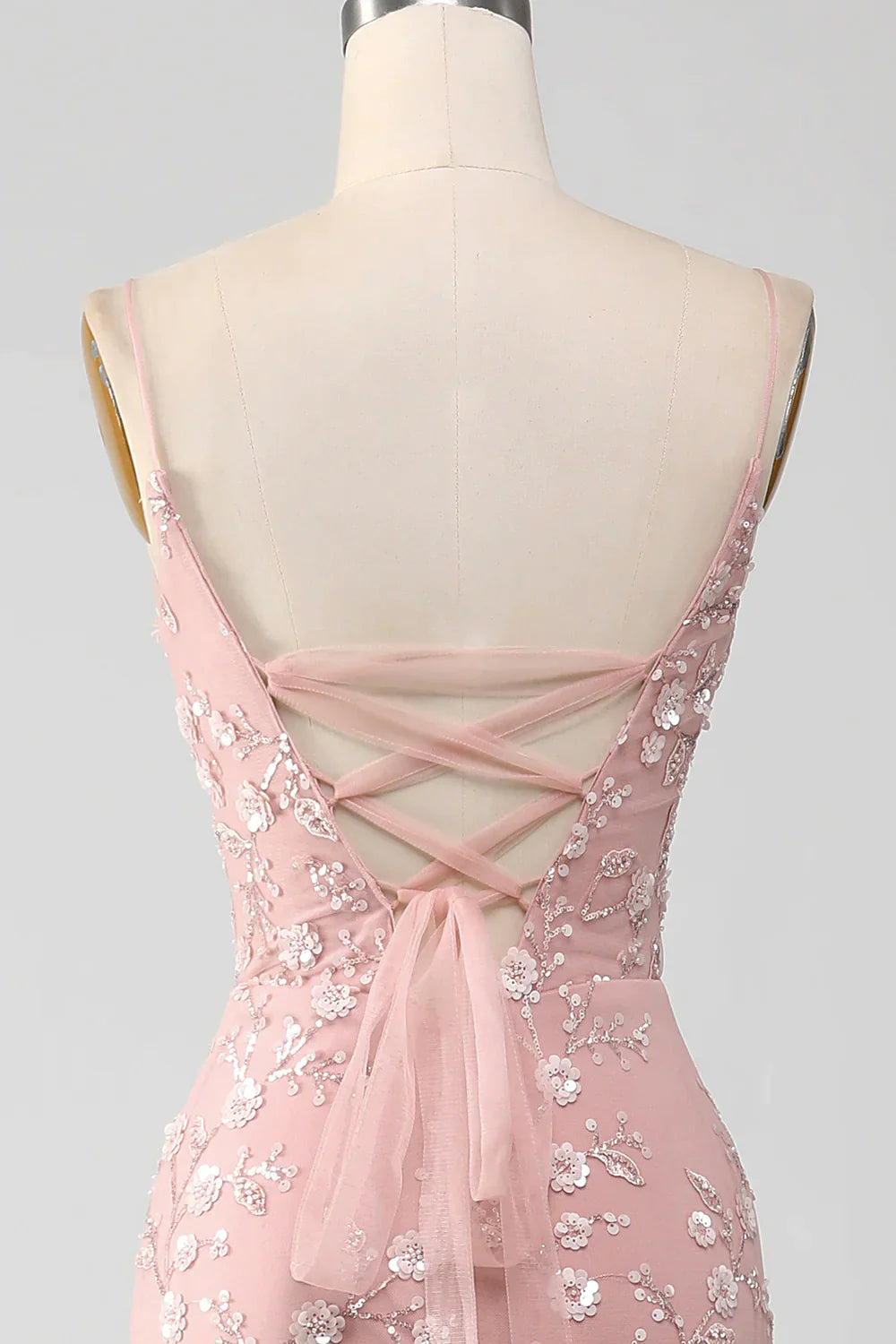 Vestido de fiesta largo de sirena con cuentas brillantes