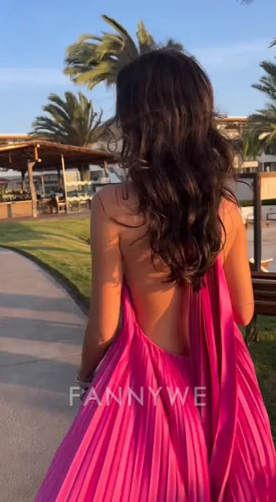 Elegant V-neck Long Satin Pink formal dresses Bridesmaid Dresses evening gown Prom Dress