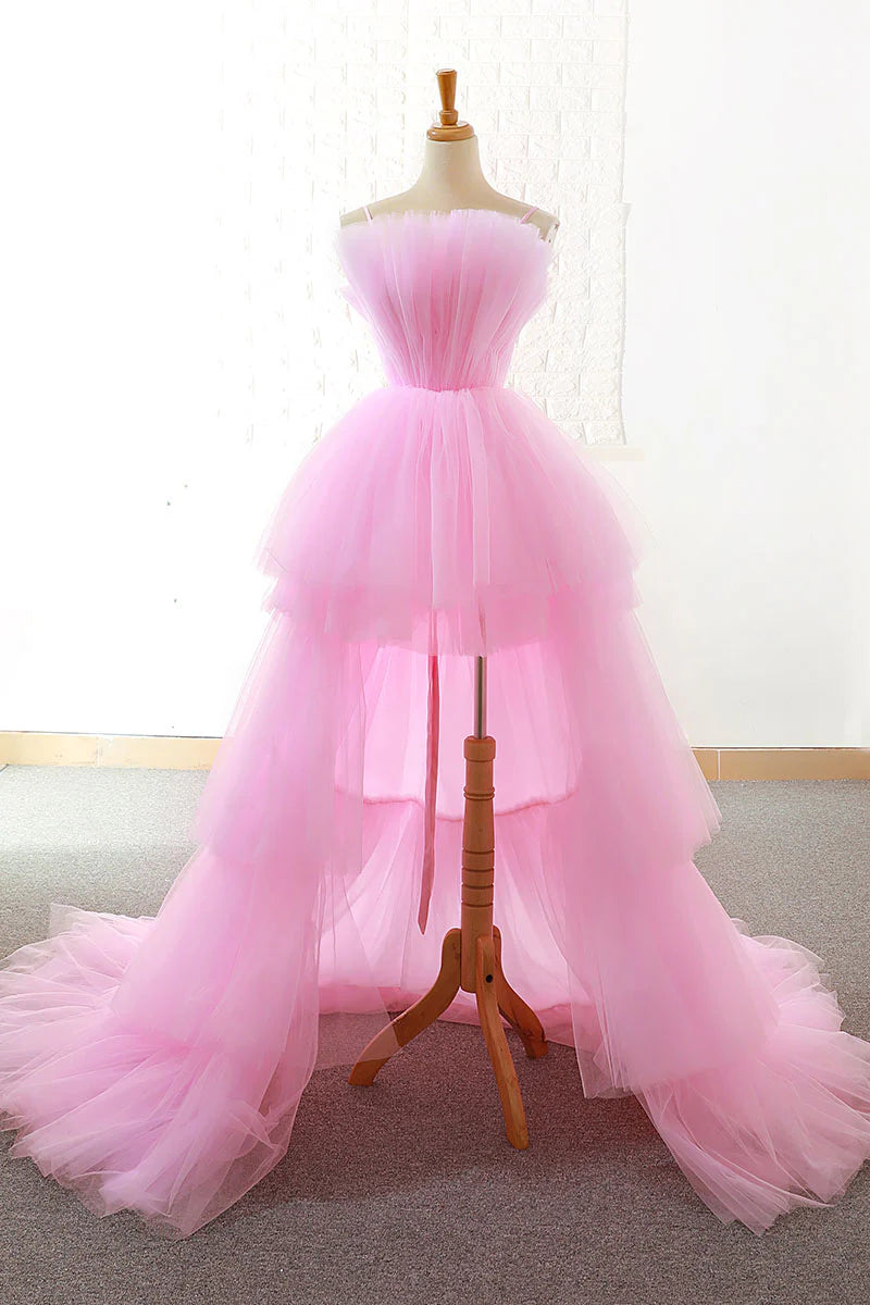 Tulle long prom dress
