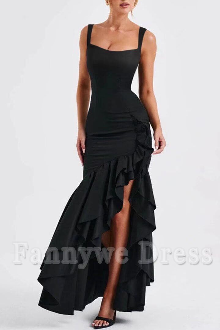 Mermaid Ruffle formal dresses Bridesmaid Dresses evening gown Prom Dress