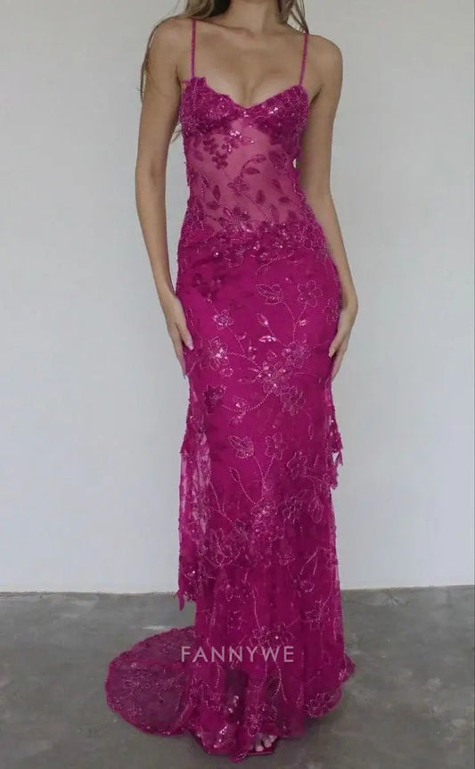 Vestidos largos formales de sirena con tirantes finos y cuentas, vestidos de dama de honor, vestido de noche, vestido de fiesta 