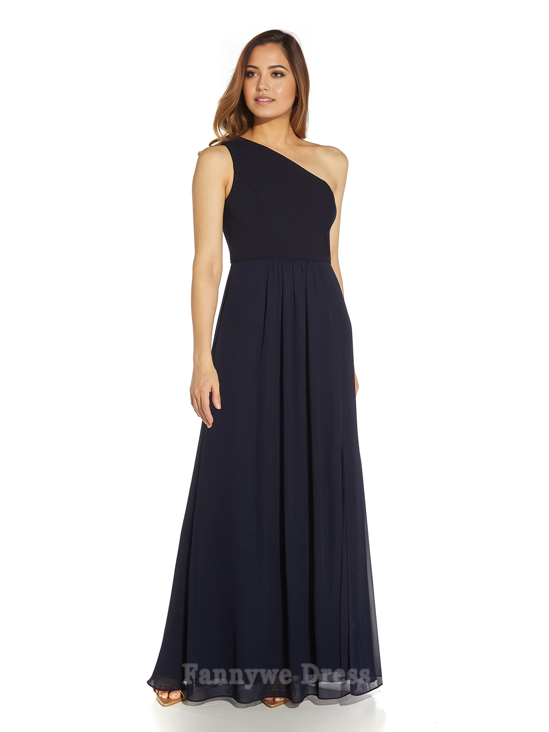 A-line One Shoulder Chiffon Gown formal dresses Bridesmaid Dresses evening gown Prom Dress