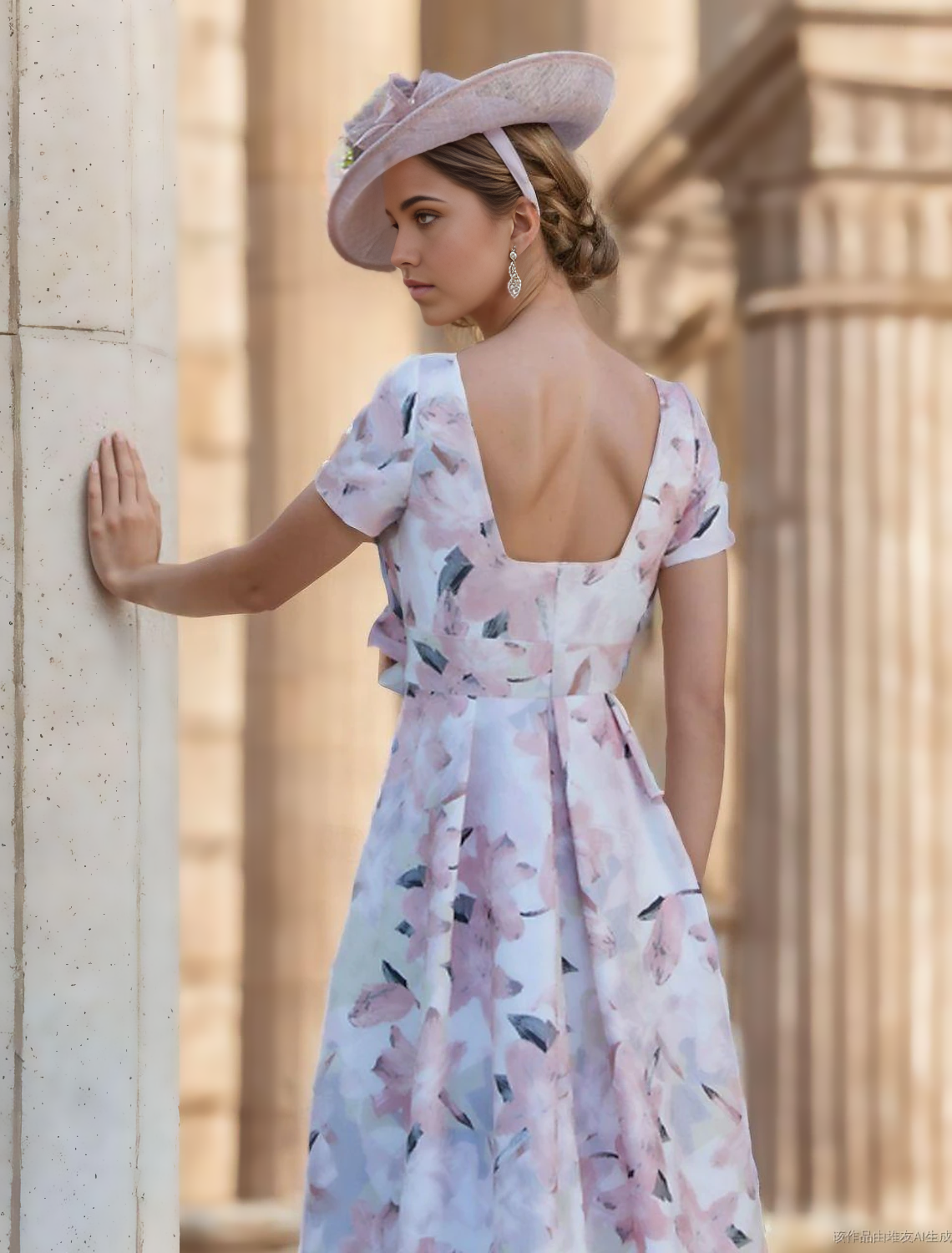 A-Line Mother of the Bride Dress Kentucky Elegant Dresses Formal Wedding Guest Elegant Elegant Dress Bateau Neck Asymmetrical Ankle Length Chiffon Short Sleeve with Pleats Flower free custom size