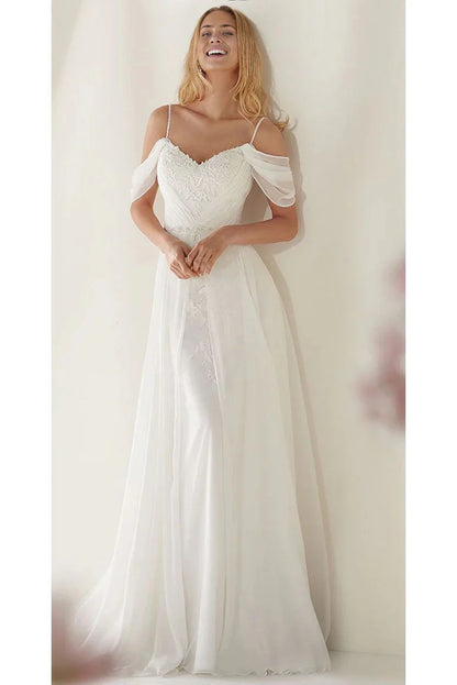 A-Linie Spaghettiträgern Sweep Schleppe Brautkleid