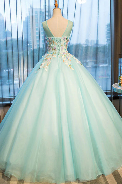 round neck long prom gown