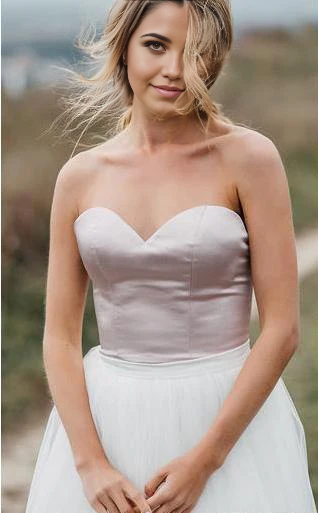 Two Pieces A Line Long Sleeves Tulle Lace Wedding Dresses