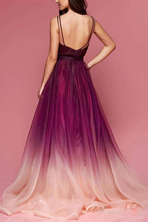 V Neck Long Formal Prom Dresses