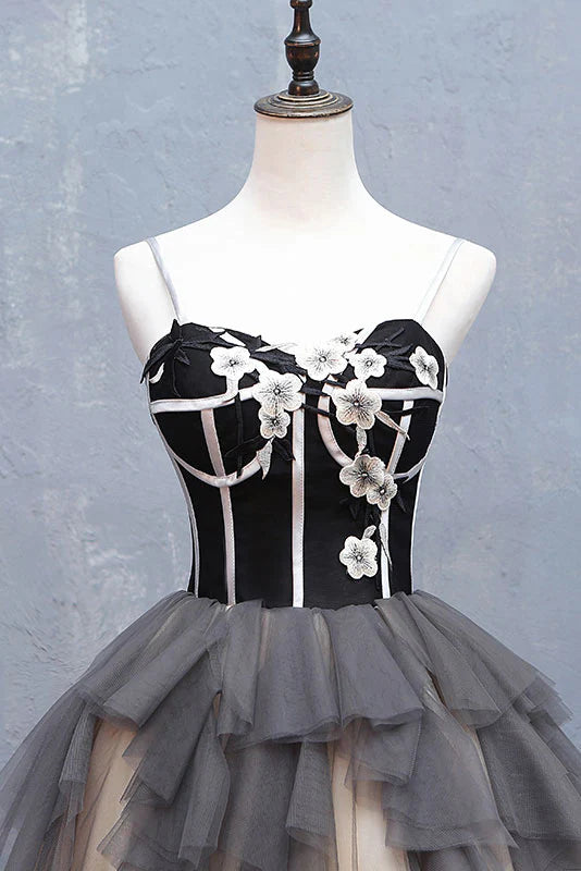 Sweetheart neck tulle short prom dress