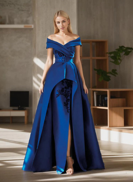 Vestido de noche de corte A, vestido formal para invitada de boda, largo hasta el suelo