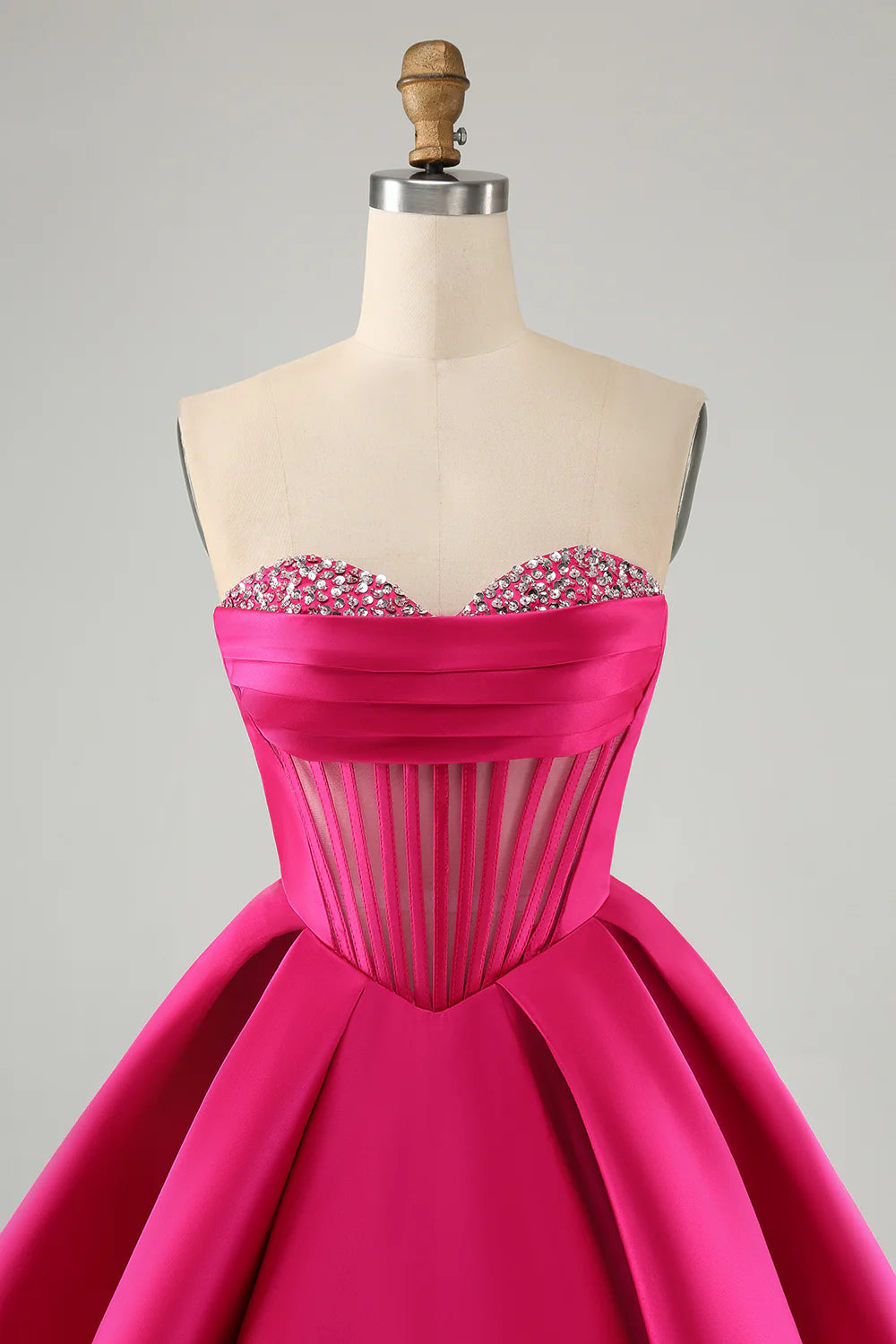 A Line Cute Sweetheart Corset Homecoming Dress with Beading